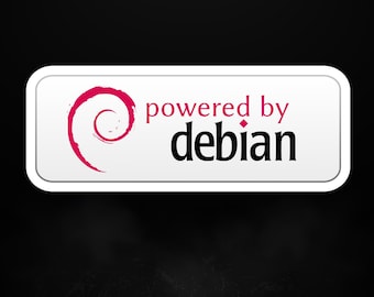Powered by Debian Logo-Aufkleber | Matter Laptop Aufkleber für Programmierer, 5 Größen
