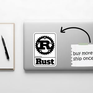 Powered by Rust Programming Language Sticker, Laptop Decal image 7