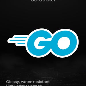 Go (Golang) Logo Sticker | Glossy Laptop Decal for Developers & Programmers,  5 Sizes
