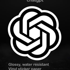 Adesivo con logo ChatGPT, decalcomania lucida per laptop per appassionati di intelligenza artificiale e tecnologia, 5 misure