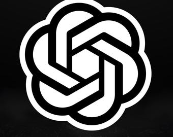 ChatGPTロゴステッカー、AI＆テクノロジー愛好家向け光沢ラップトップデカール、5サイズ