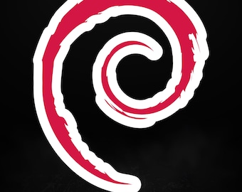Debian Spiral Sticker | Minimal Linux Logo | Open Source Geek Decal,  5 Sizes