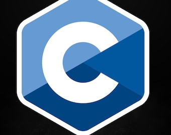 C Programming Language Logo – Matte Vinyl Sticker for Developers and Engineers