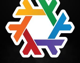 Pegatina NixOS arcoíris / Logotipo Linux reproducible / Regalo para administradores de sistemas / Fabricada en Alemania, 5 tamaños