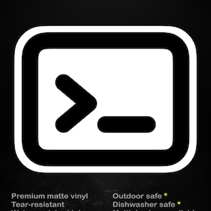 Autocollant avec logo de borne | Sticker pour ordinateur portable mat pour les fans de Linux et de développeurs, 5 tailles