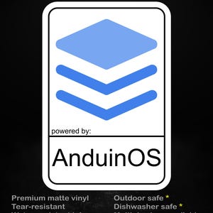 Drivs av AnduinOS Vinylklistermärke – Minimalistisk Linux OS-design