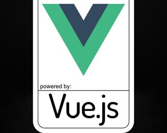 Powered by Vue.js Sticker | Progressive JavaScript Framework | Frontend Developer Decal | Modern Web Development