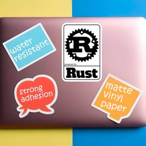 Powered by Rust Programming Language Sticker, Laptop Decal image 2