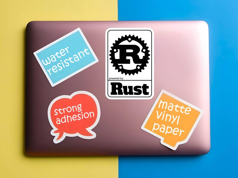 Powered by Rust Programming Language Sticker, Laptop Decal image 2