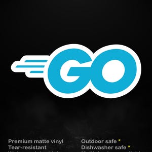 Pegatina con el logotipo de Go (Golang) / Calcomanía mate para portátil para desarrolladores y programadores, 5 tamaños