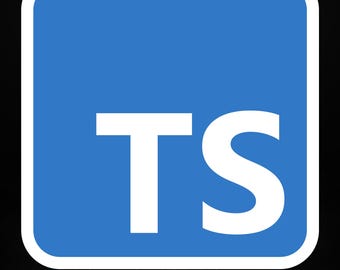 TypeScript – Pegatina de vinilo mate para desarrolladores, programadores y diseñadores web
