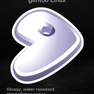 Gentoo Linux Logo Sticker | Glossy Laptop Decal for Developers & Power Users,  5 Sizes