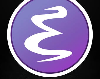 Emacs Logo Sticker | Matte Laptop Decal for Developers & Open Source Fans,  5 Sizes