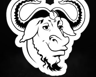 GNU Project Logo Sticker, Matte Laptop Decal for Developers & Free Software Fans,  5 Sizes