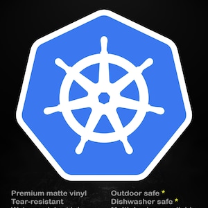 Kubernetes Logo Aufkleber, Matt Laptop Aufkleber für DevOps & Cloud Engineers, 5 Größen