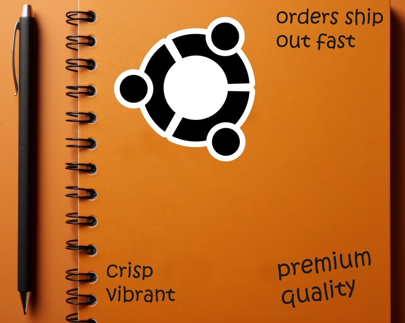Ubuntu Black Logo Sticker | Minimal Matte Laptop Decal for Developers ...