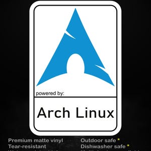 Powered by Arch Linolbox – Matte Vinyl Sticker für Programmierer, Systemverwalter & Unix-Enthusiasten