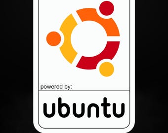 Adesivo "Powered by Ubuntu" / Decalcomania opaca per laptop e case PC, 5 misure