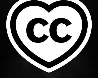 Creative Commons Sticker - Heart Shape, available in different sizes