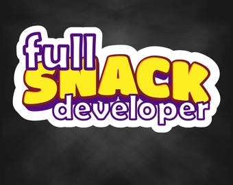 Full Snack Developer Sticker, Laptop Decal
