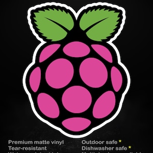 Raspberry Pi Logo – Matte Vinyl Sticker for Makers, Coders & DIY Projects