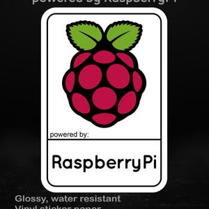 Powered by Raspberry Pi – Glänzende Vinyl-Aufkleber für Programmierer, Programmierer & Systemverwalter, 5 Größen