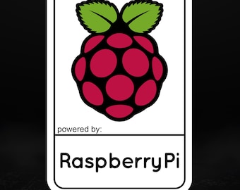Powered by Raspberry Pi – Glossy Vinyl Sticker for Developers, Makers & Sysadmins, 5 sizes