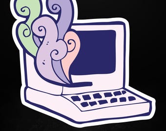 Pegatina retro para ordenador – Calcomanía mate estilo Vaporwave para portátil