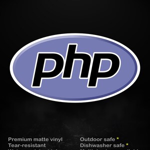 PHP Programming Language Logo – Matte Vinyl Sticker for Web Developers