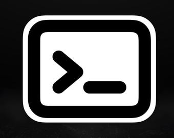 ターミナルロゴステッカー | Linux＆開発者ファン向け光沢ラップトップデカール、5サイズ