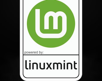 Impulsado por Linux Mint: pegatina de vinilo mate para desarrolladores, administradores de sistemas y aficionados al código abierto.