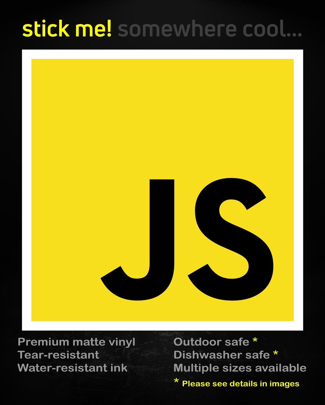 Javascript – Matte Vinyl Sticker for Developers, Web Designers ...