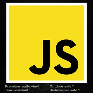 JavaScript – Matte Vinyl Sticker for Developers, Web Designers & Programmers