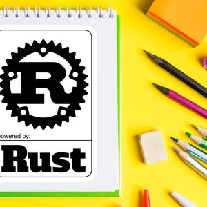 Powered by Rust Programming Language Sticker, Laptop Decal image 9