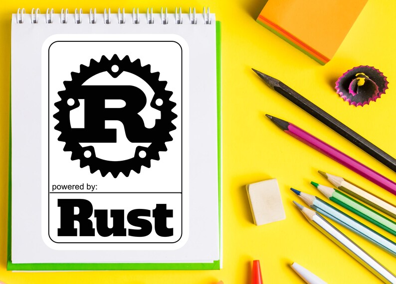 Powered by Rust Programming Language Sticker, Laptop Decal image 9