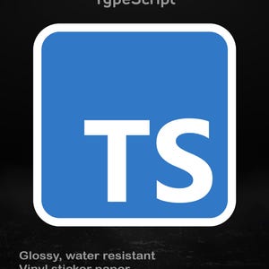 TypeScript – Glossy Vinyl Sticker for Developers, Programmers & Web Designers