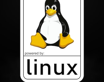 Adesivo Powered by Linux / Adesivo per laptop Sysadmin / Regalo per sviluppatori open source, 5 misure