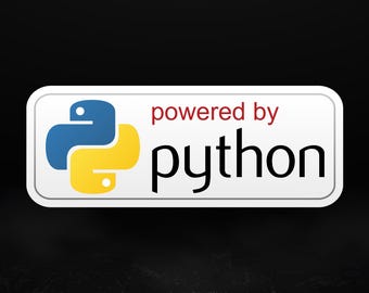 Powered by Python Aufkleber | Glänzender Vinyl-Aufkleber