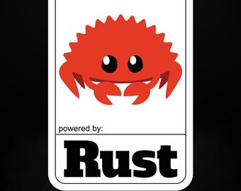 Powered by Rust (CuddlyFerris Edition) Sticker, Laptop Decal