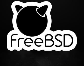 Logotipo negro de FreeBSD: pegatina de vinilo mate para administradores de sistemas y entusiastas de Unix.