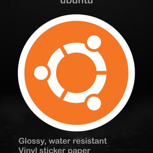 Ubuntu Linux Logo Sticker, Glossy Laptop Decal for Developers & Open Source Enthusiasts,  5 Sizes