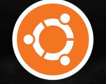 Ubuntu Linux Logo Sticker, Glossy Laptop Decal for Developers & Open Source Enthusiasts,  5 Sizes