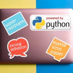 Powered by Python Sticker | Matte Vinyl Decal image 2