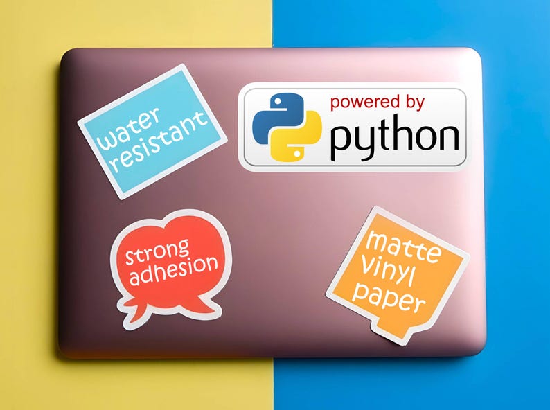 Powered by Python Sticker | Matte Vinyl Decal image 2