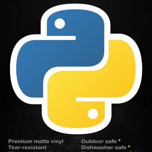 Python Logo Sticker | Matte Laptop Decal for Developers & Data Scientists,  5 Sizes