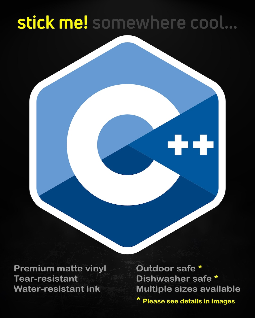 C++ Logo Sticker | Matte Laptop Decal for Developers & Engineers, 5 ...