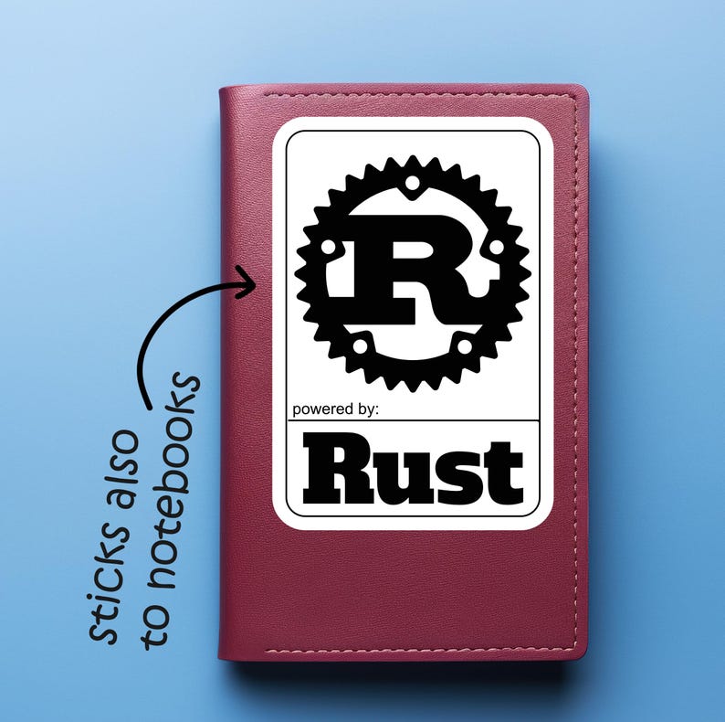 Powered by Rust Programming Language Sticker, Laptop Decal image 8