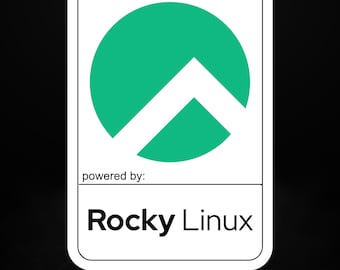 Powered by RockyLinux Vinyl Aufkleber - produktionsreif