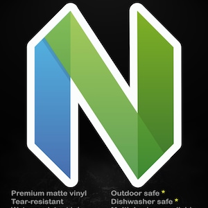 Neovim-klistermärke | Modern Vim-logotyp | Gåva för utvecklare | Öppen källkods-nördklistermärke, 5 storlekar