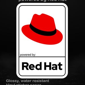 Powered by Red Hat – Glossy Vinyl Sticker for Sysadmins, DevOps & Linux Professionals